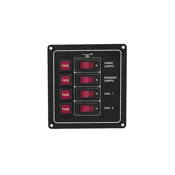 Lot De 4 Interrupteurs à Bascule étanches 12V - 25A DC, Métal, Avec Capuchon Caoutchouc, Pour Voiture, Bateau, Marine