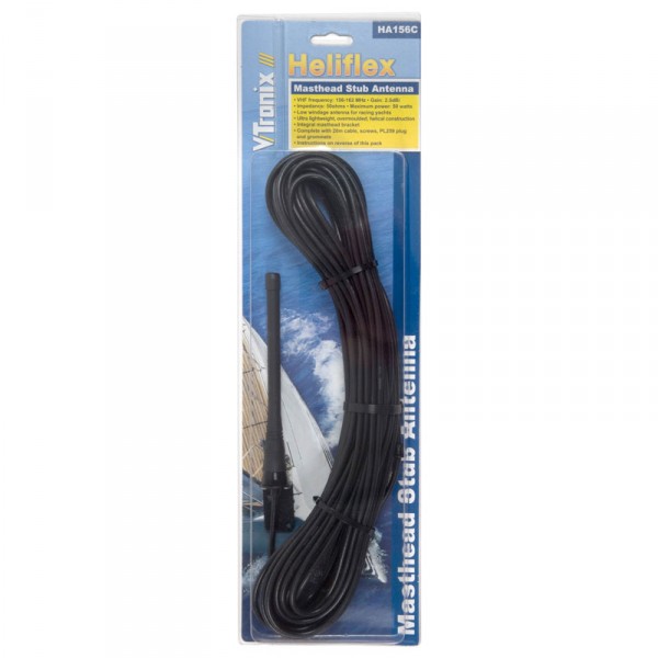 Antenne VHF Marine Ultra légère, V-Tronix HA156C gain +2.5dBi