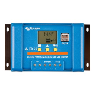 Régulateur solaire PWM LCD-USB Victron 12/24V-5A